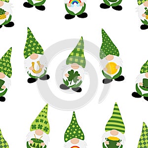 Seamless pattern Patrick`s day Gnomes vector illustration